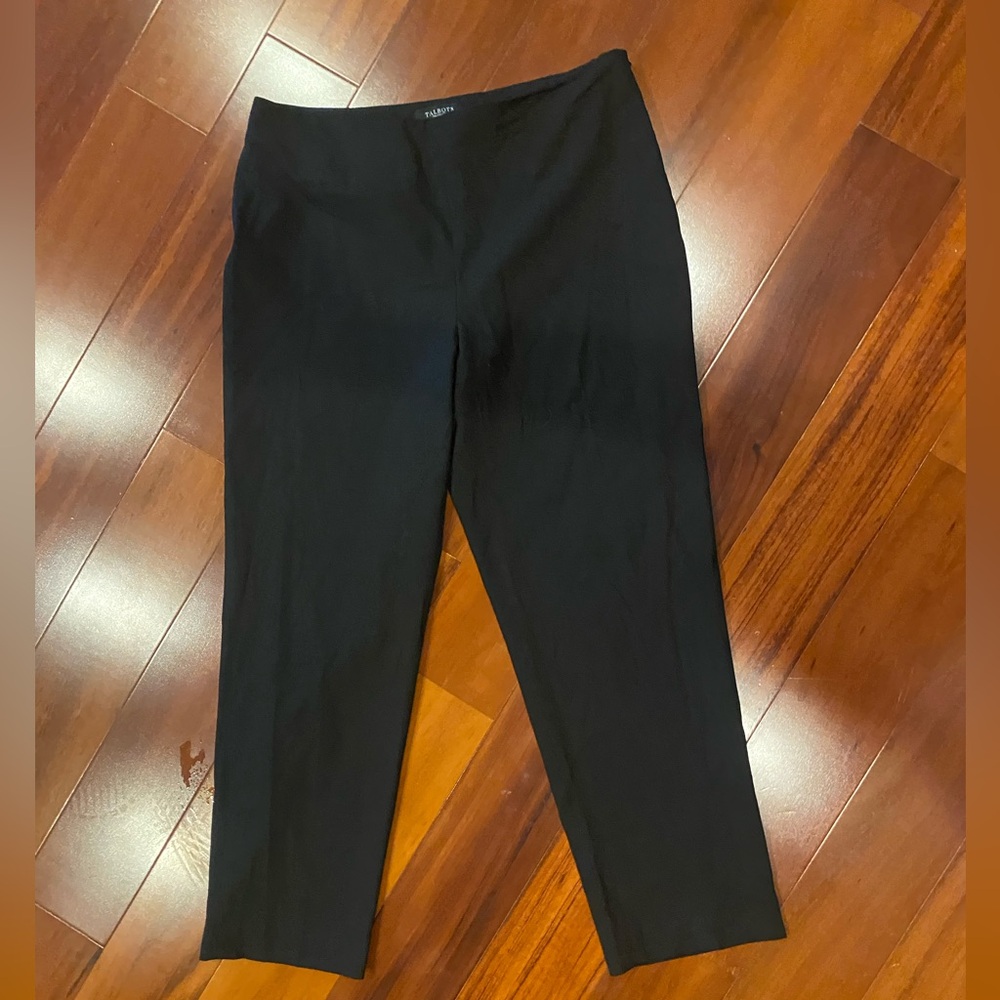 Talbots sz 14 Classic Side Zip Slim Pants Black